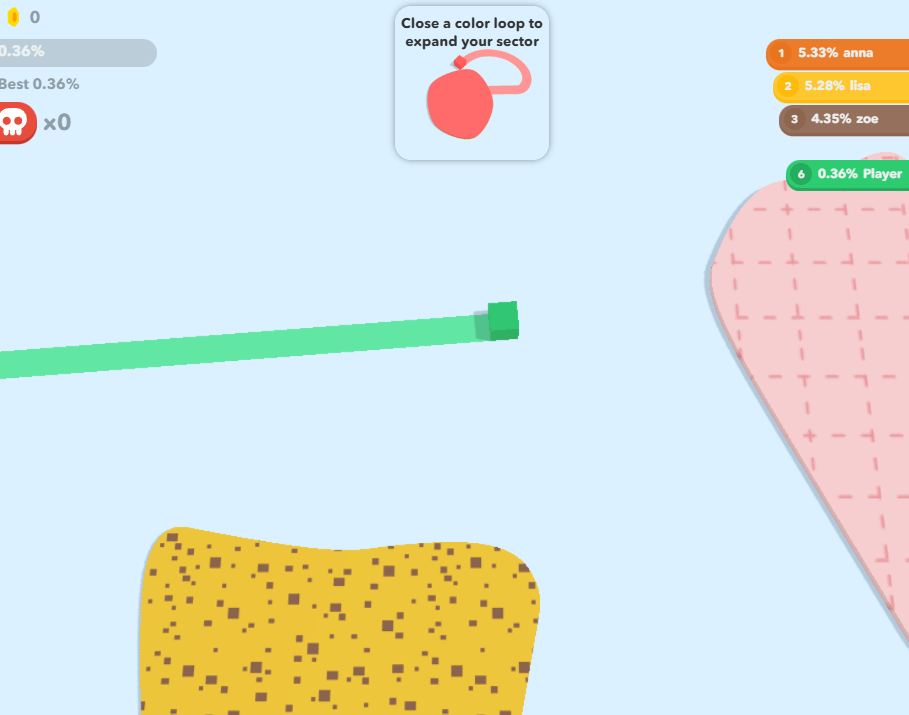 Paper io game interface