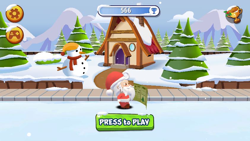 Santa Run game main menu