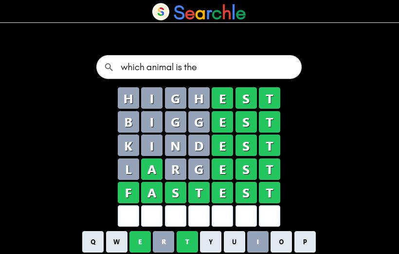 Searchle game interface