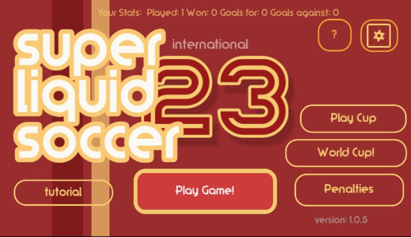 Super Liquid Soccer Game menu 