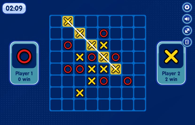 Tic Tac Toe in game interface