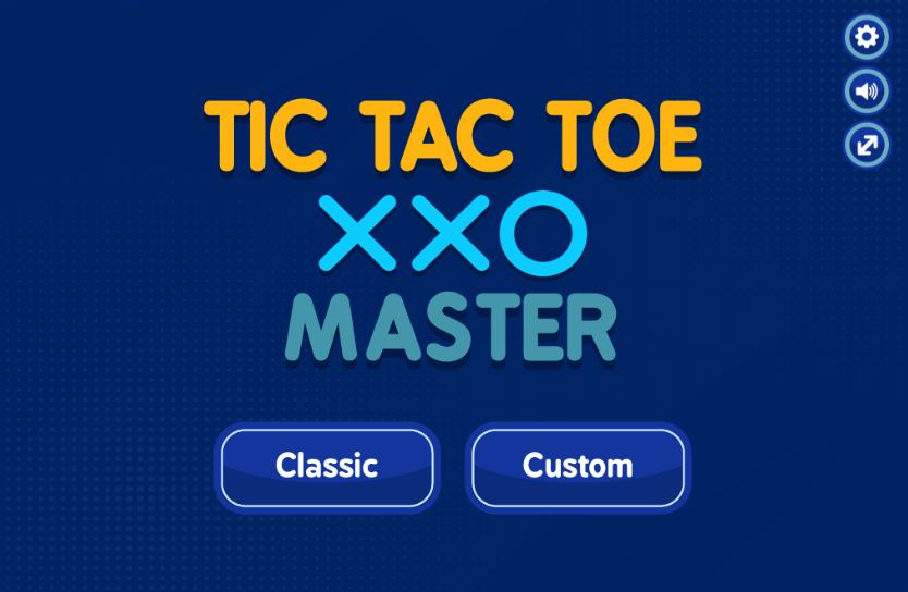 Tic Tac Toe main menu