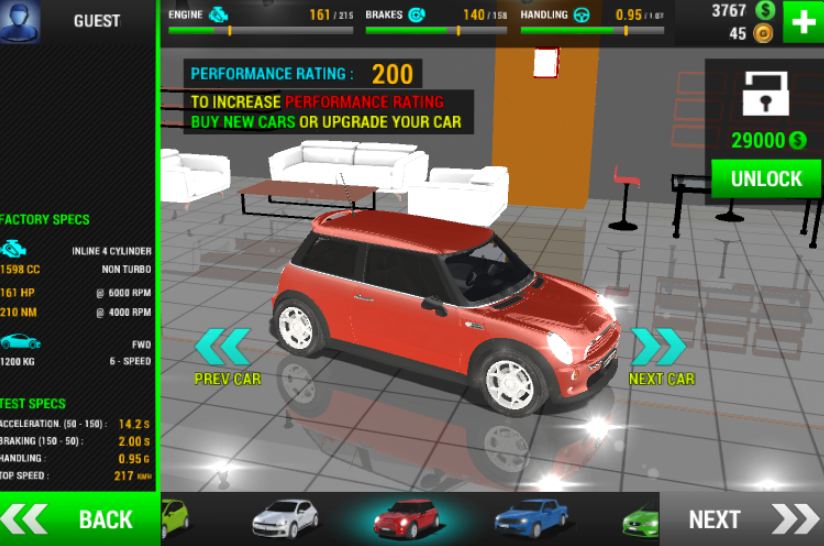 Traffic Jam 3D garage with 20 car to buy