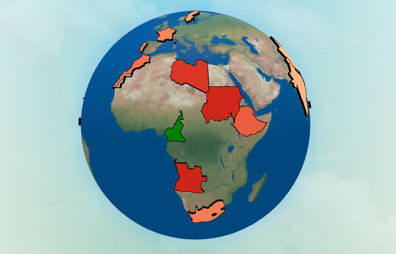 gameplay of Globle game