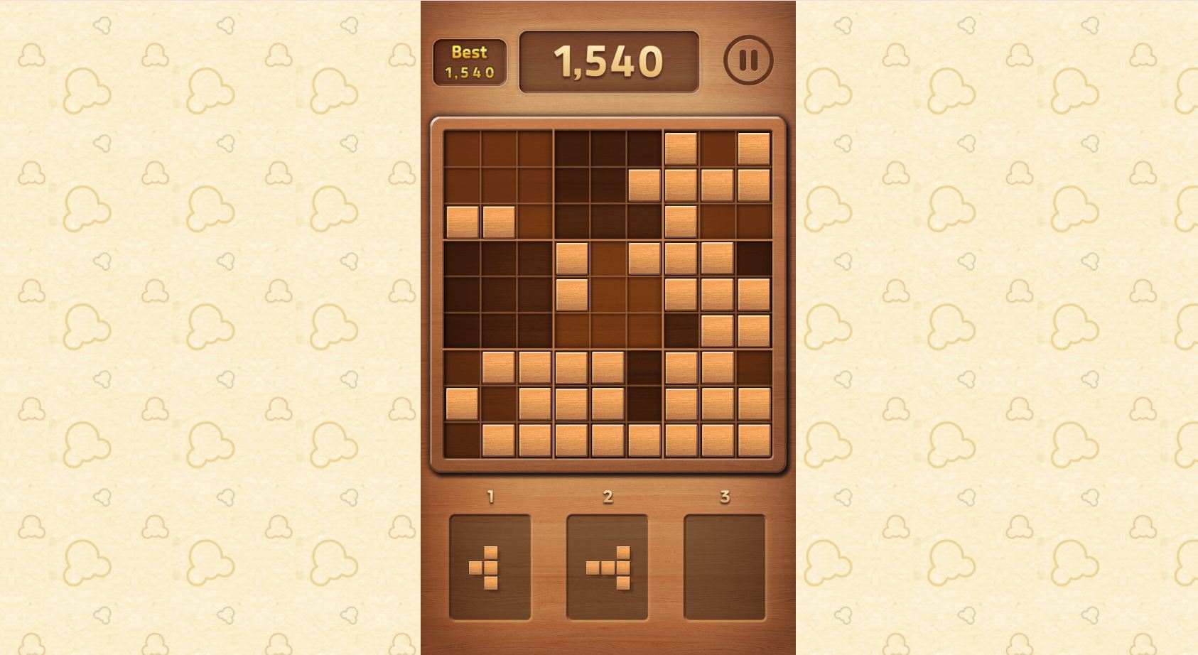 interface of Wood block puzzle