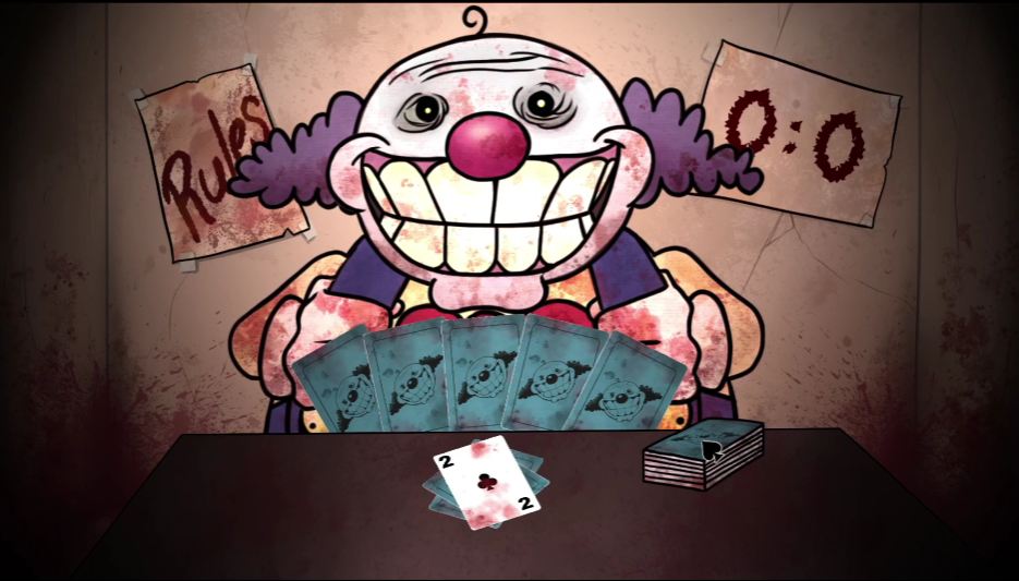 nightmare clown card game battle scene in that's not my neighbor