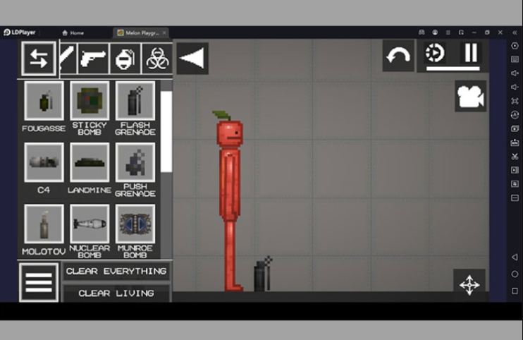 using weapons in Melon Playground